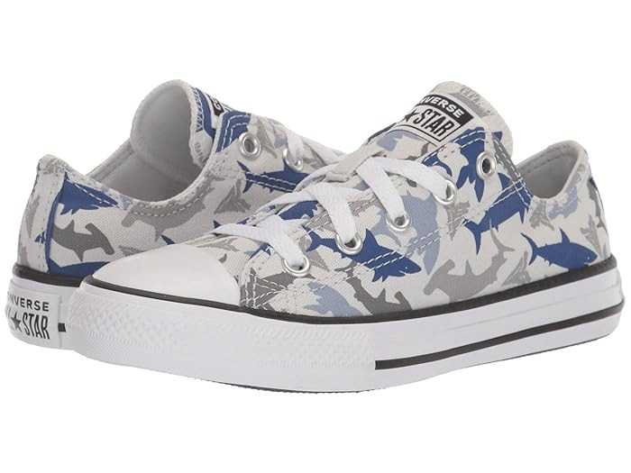 Converse Kids Chuck Taylor(r) All Star(r) Shark Bite (Little Kid/Big Kid) (Photon Dust/Rush Blue/Whi | Zappos