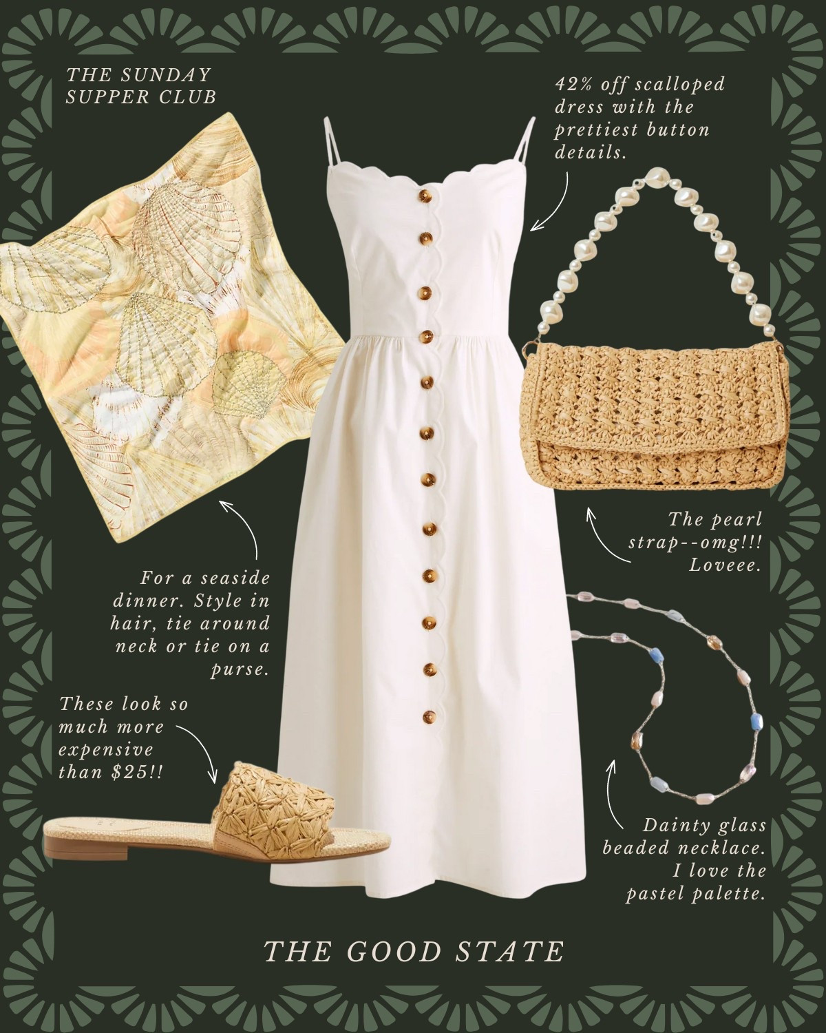 The Sunday Supper Club👒 To the ladies who find beauty in the fragrance of fresh basil, the crunch of homemade bread and the vibrant colors of ingredients spread across the counter. To the ones who romanticize every chop on the cutting board and every dance of the sunlight through their kitchen window. For those who come alive the longer they linger around a candle-lit table with loved ones. For the ladies who are looking for a reason to set a pretty table filled with flowers and for those who are looking forward to *finallllly* wear their new Spring dress. This collection is for you🤍 The good state, Lauren England, dinner party, hosting, under $50, Anthro, Anthropologie, dolce vita, spring fashion, spring ootd, maxi dress, Abercrombie and Fitch, wedding guest dress, empire waist dress, white dress. J crew, j crew factory, pretty, spring fashion, vacation outfit, ootd, sandals, tuckernuck, Easter outfit, kitchen, entertaining, home decor, Amazon home, Amazon finds, stripe dress, masters outfit, green dress, blue dress, McGee and co, shea McGee, quince, Martha Stewart,

#LTKStyleTip #LTKFindsUnder50 #LTKSaleAlert