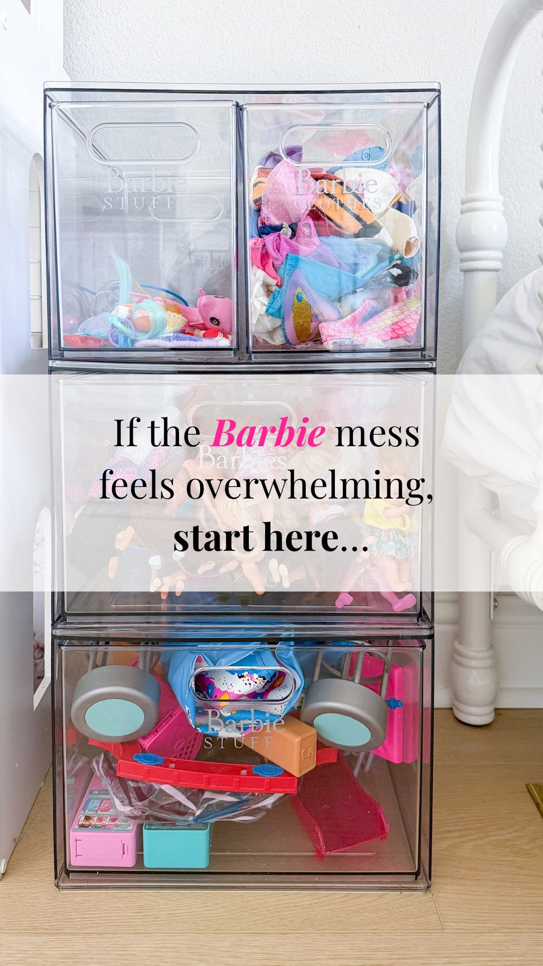 We shared a quick look at the before in stories yesterday, and here’s how the Barbie collection came together in my daughter’s room 🤍 Kept it simple with clear stackable Brightroom bins from Target and custom Cricut labels—nothing complicated, just a system that makes cleanup easier and everything easy to find.

You may already have pieces like this at home, which makes it even better—but if not, I’ve linked everything here so you can save it for a current or future project like this.

Serving Dallas, Texas and the surrounding areas with whole home organizing and concierge moving services.

#dallasorganizer #dallastexas #dfworganizer #brightroombins #targetorganization #toyorganization #barbieorganization #kidsroomorganization #homeorganization #organizedhome #minimalhome #declutteryourhome #dallasmoms #dfwmoms