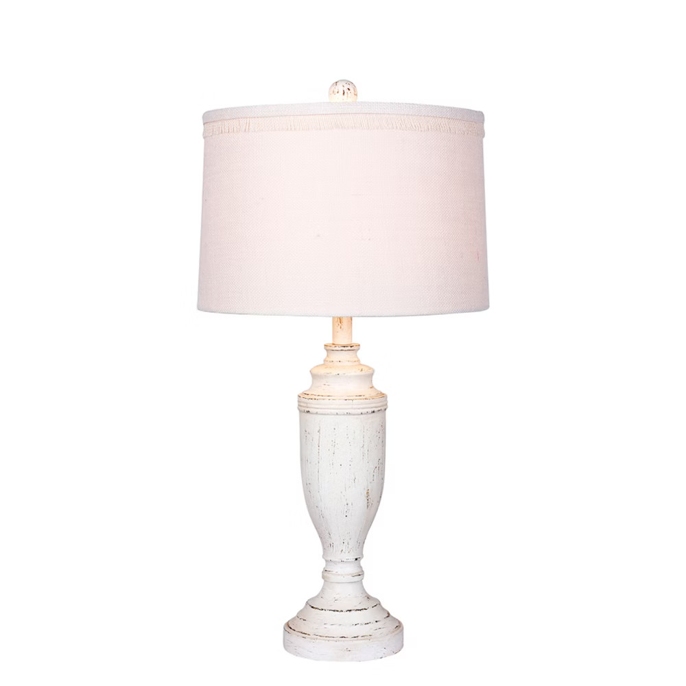 Distressed Formal Resin Table Lamp Cottage Antique White - Fangio Lighting | Target