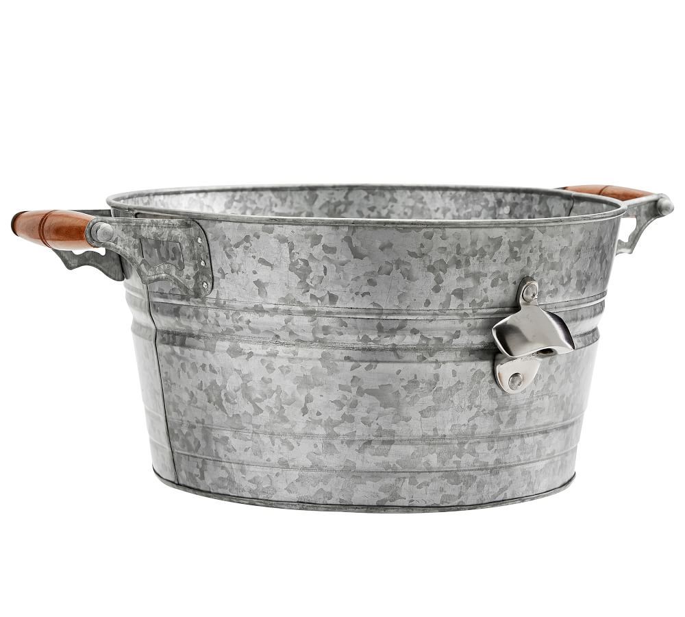 Rivet Galvanized Metal Small Party Bucket | Pottery Barn (US)