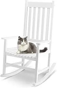 Outvita Outdoor Rocking Chair, Solid Wood High Back Rocker, All Weather Lounge Chair for Porch Pa... | Amazon (US)
