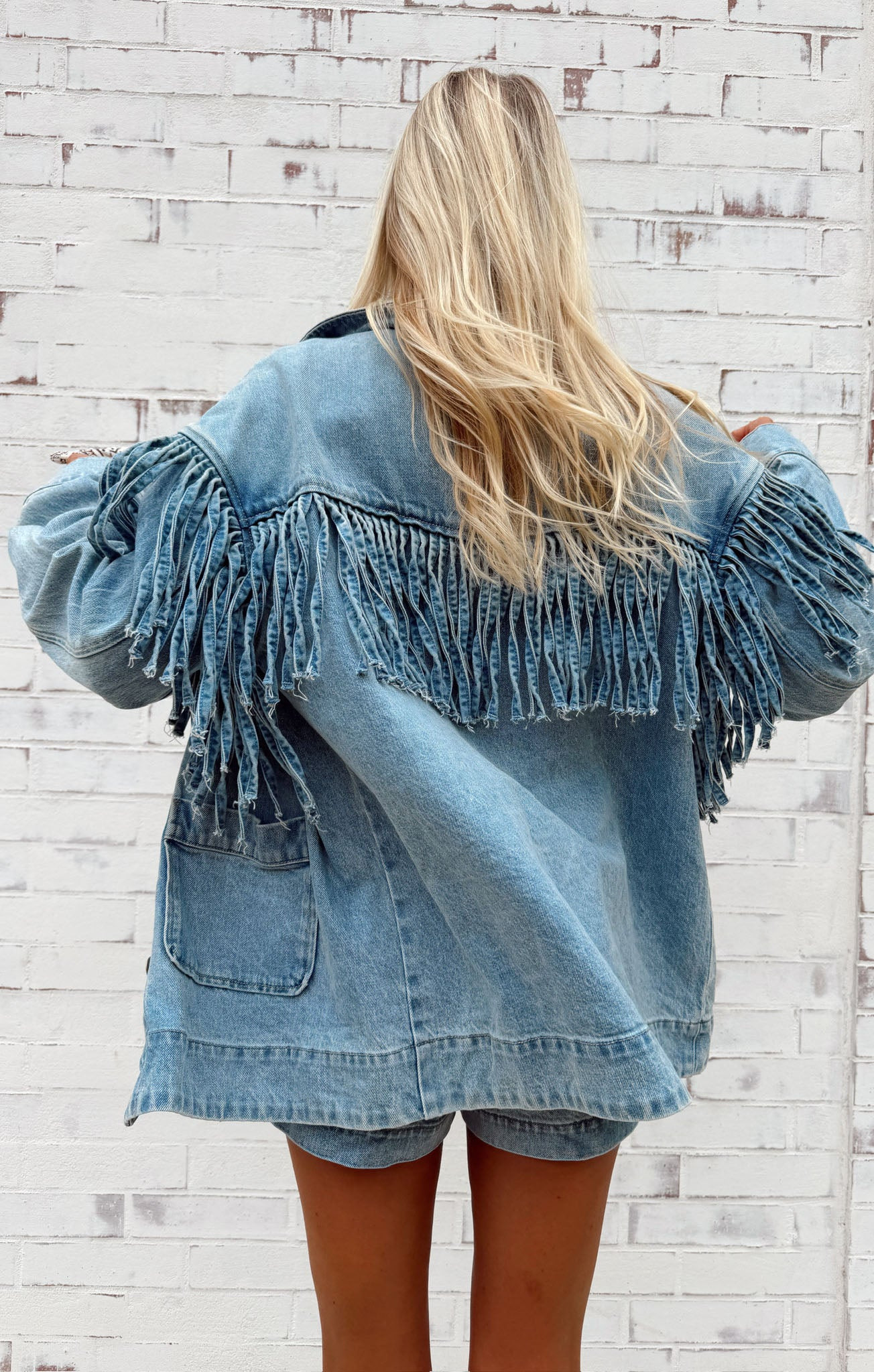 Ojai Fringe Jacket, in Jet Stream Blue, Size: XS | Show Me Your Mumu | Show Me Your Mumu