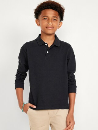 School Uniform Long-Sleeve Polo Shirt for Boys | Old Navy (US)