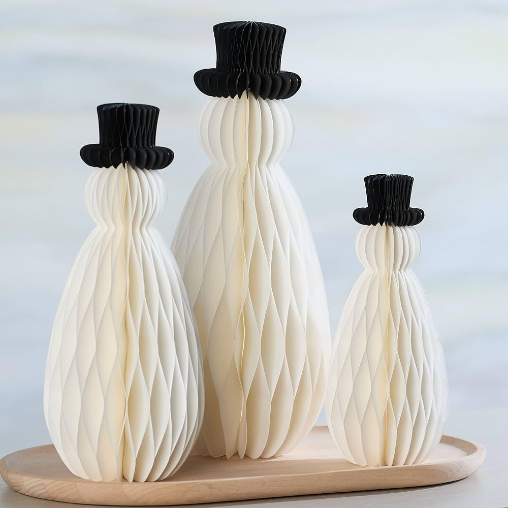 Honeycomb trees set of 8 in neutral, Christmas tree centerpiece for table, sophisticated mantel, ... | Amazon (US)