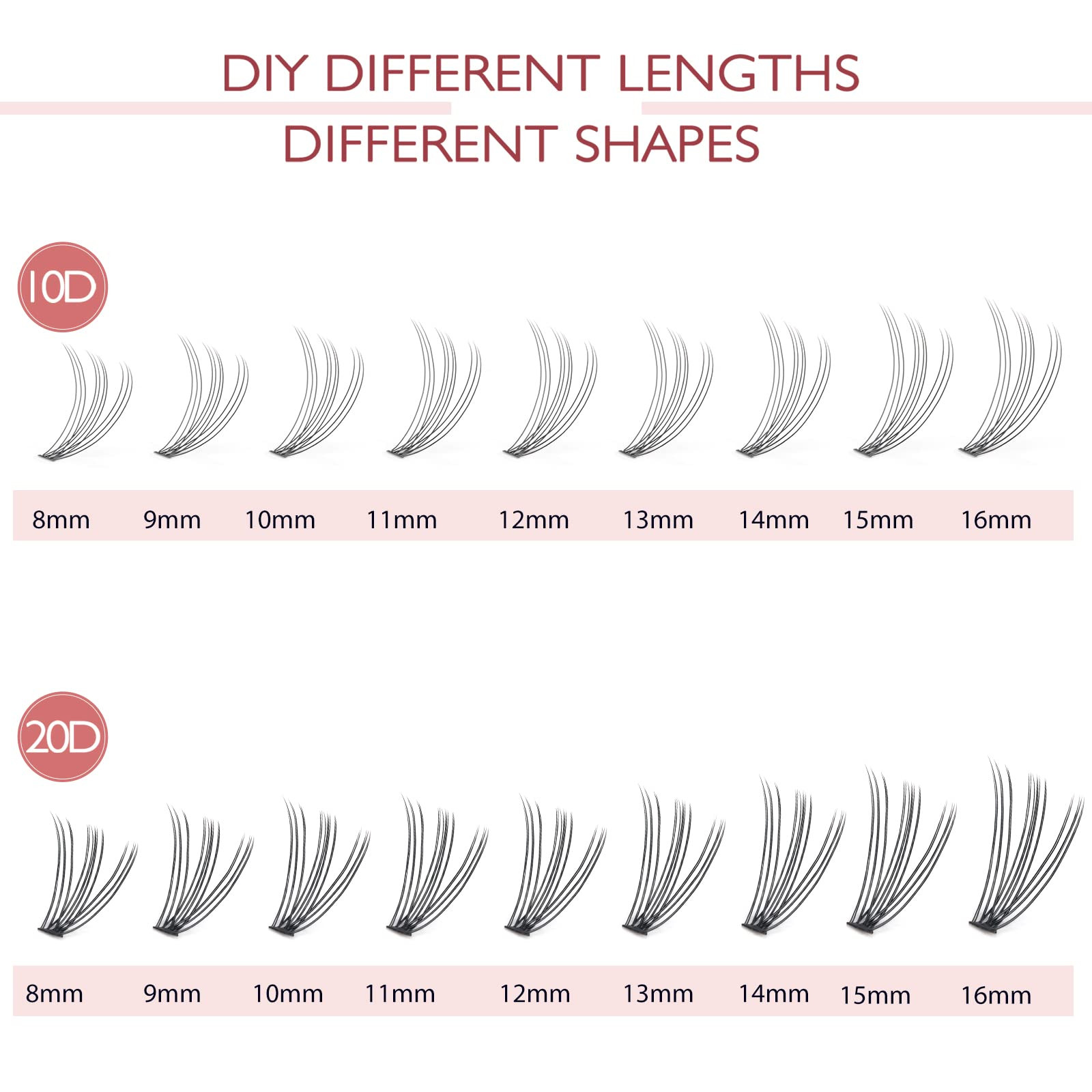10D Lash Clusters 240pcs Individual Lash Extensions Natural Cluster Lashes 10-14mm Mix Lengths C ... | Amazon (US)
