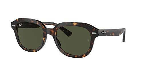 Ray-Ban RB4398F Erik Low Bridge Fit Square Sunglasses, Havana/Green, 53 mm | Amazon (US)