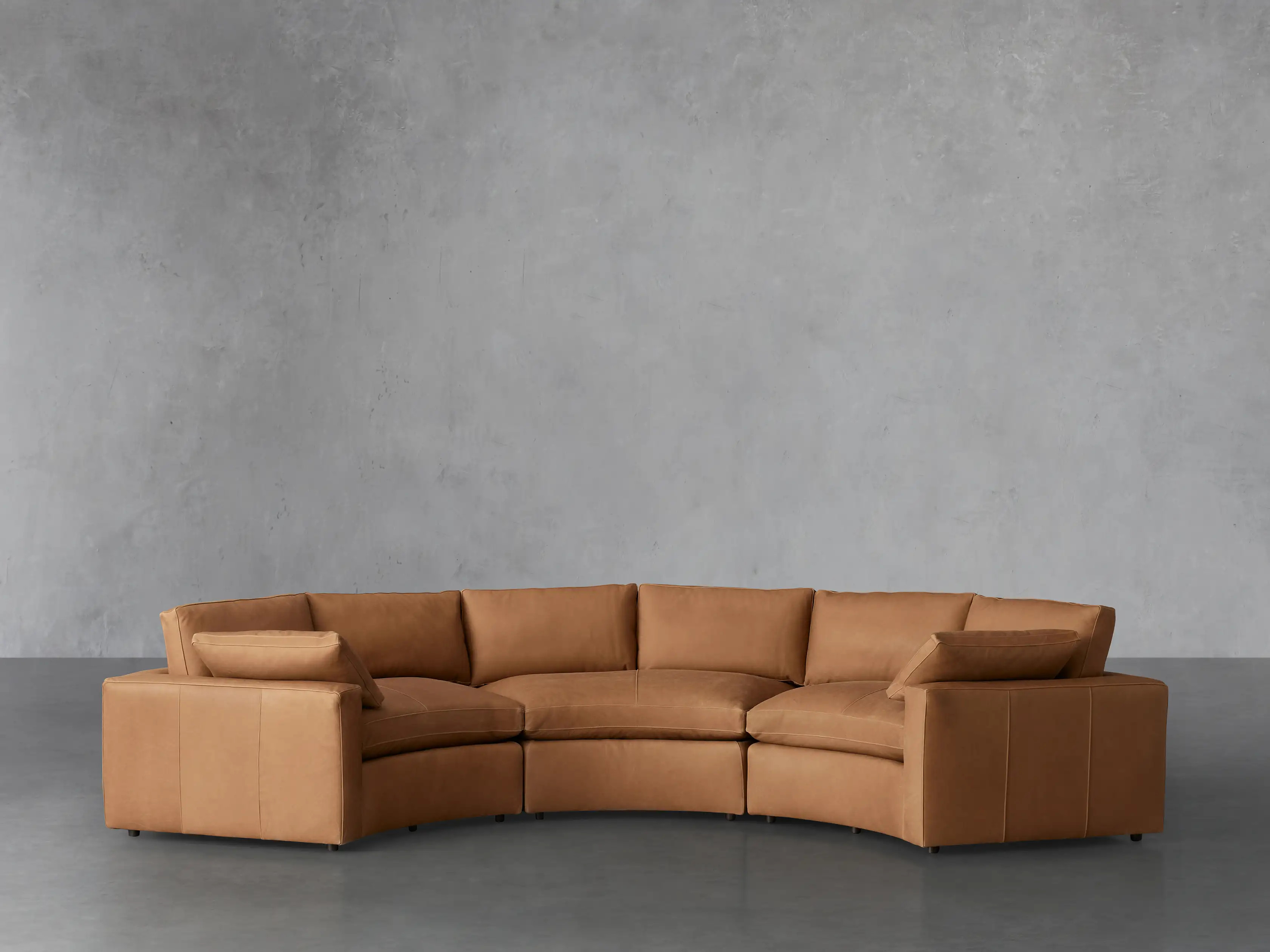 Beale Leather Three Piece Curved Sectional | Arhaus