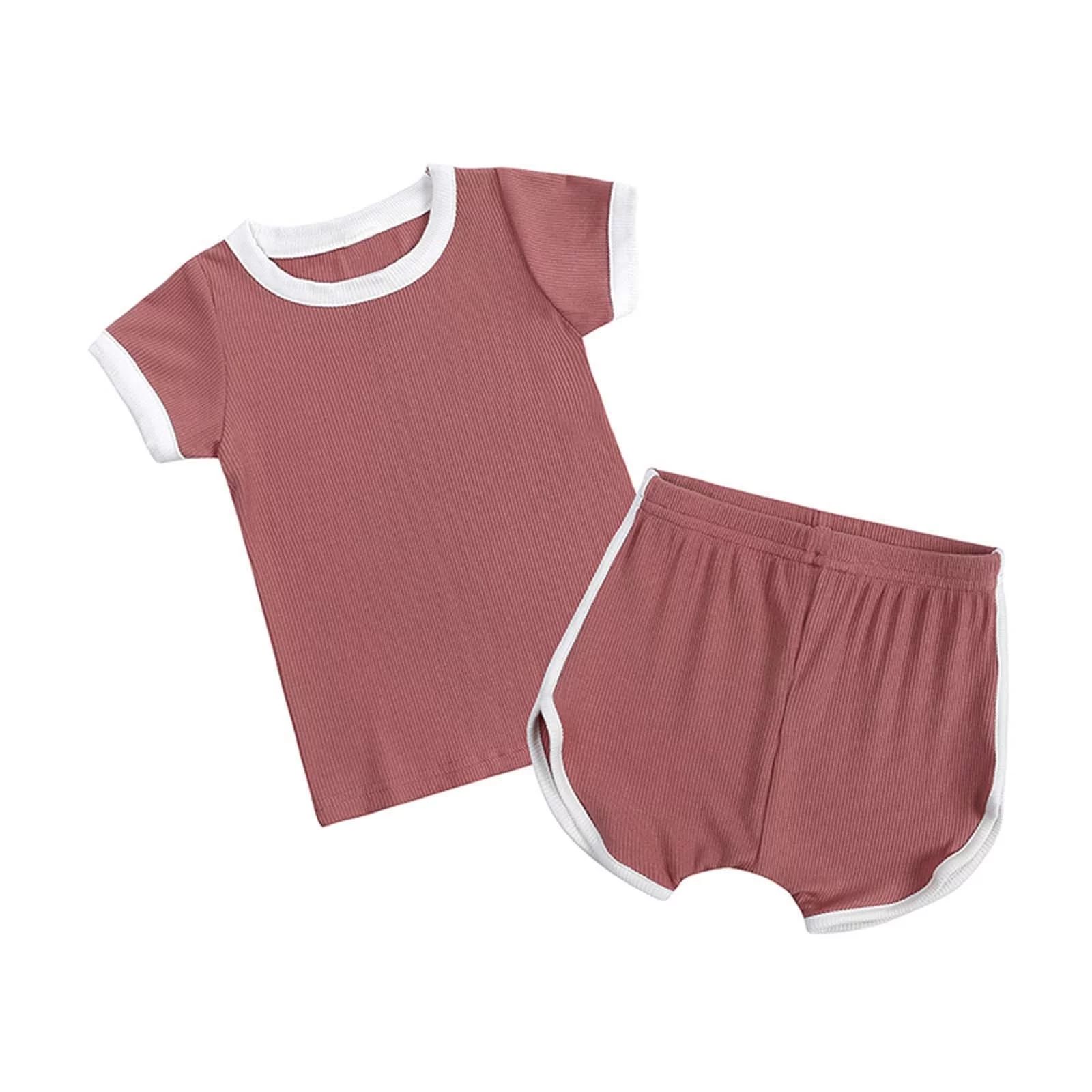 piuwrlz Boy/Girls T-Shirt and Pants Short Sleeve Top Pink Size 9-12 Months | Walmart (US)