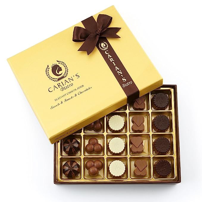 Carian's Bistro Specialty Assorted Chocolate Truffles in a Gold Box with Royal Ribbon, Gourmet Bo... | Amazon (US)