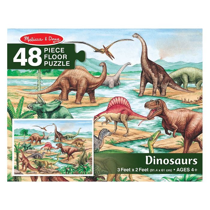 Melissa And Doug Dinosaurs Jumbo Floor Puzzle 48pc | Target