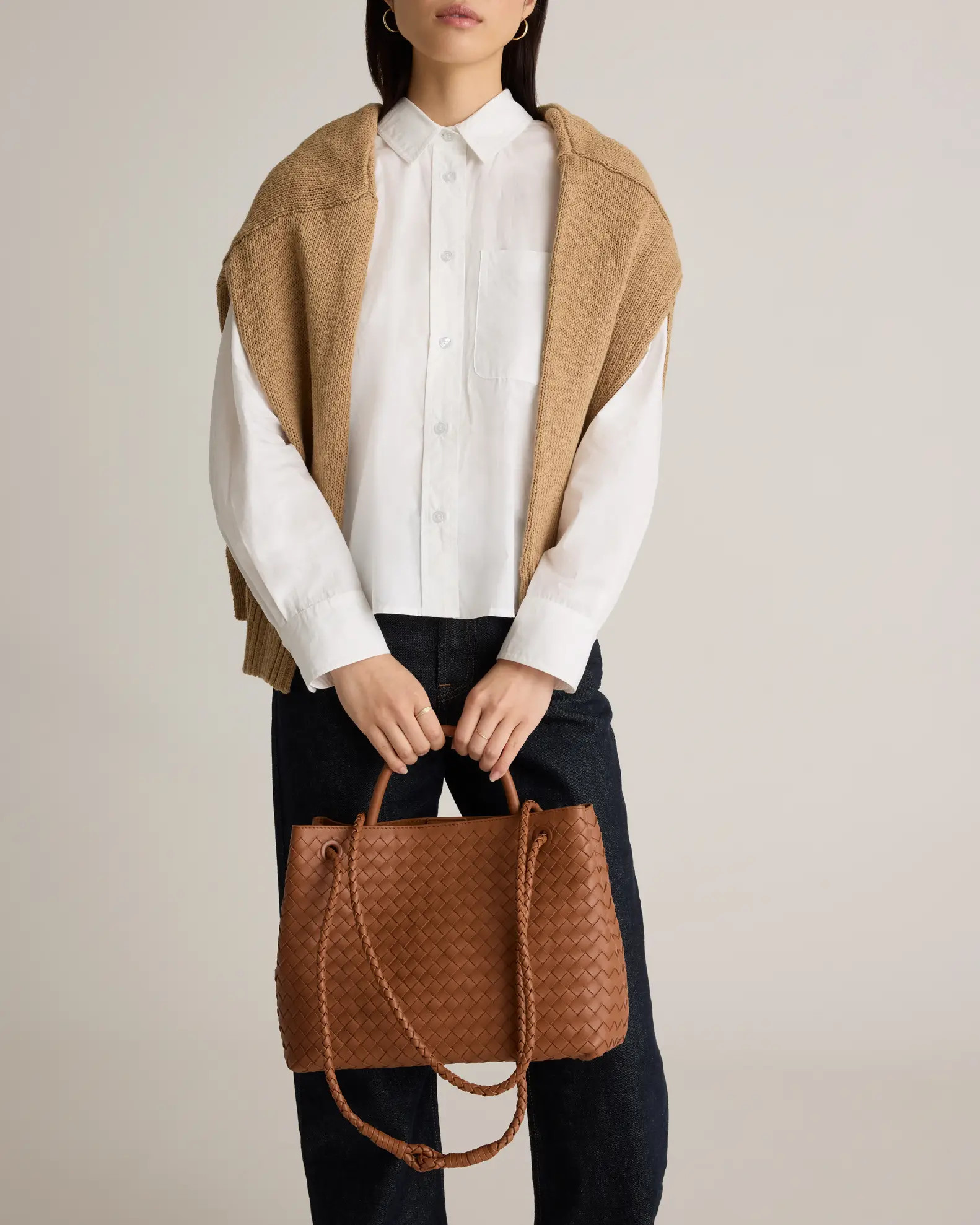 Italian Leather Handwoven Satchel | Quince