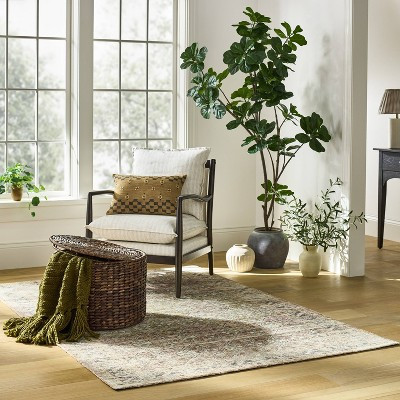 Wicker Storage Ottoman Espresso - Threshold™ designed with Studio McGee: Metal Frame, Removable Lid, No Assembly | Target
