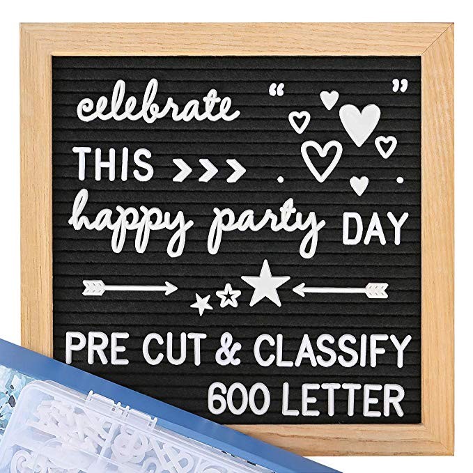 Felt Letter Board with Letters - Pre Cut & Sort 600 Letters +Bonus Cursive Words, 10X10 Letter Bo... | Amazon (US)