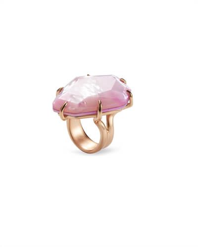 Megan Rose Gold Cocktail Ring In Lilac Mother of Pearl - 6 | Kendra Scott