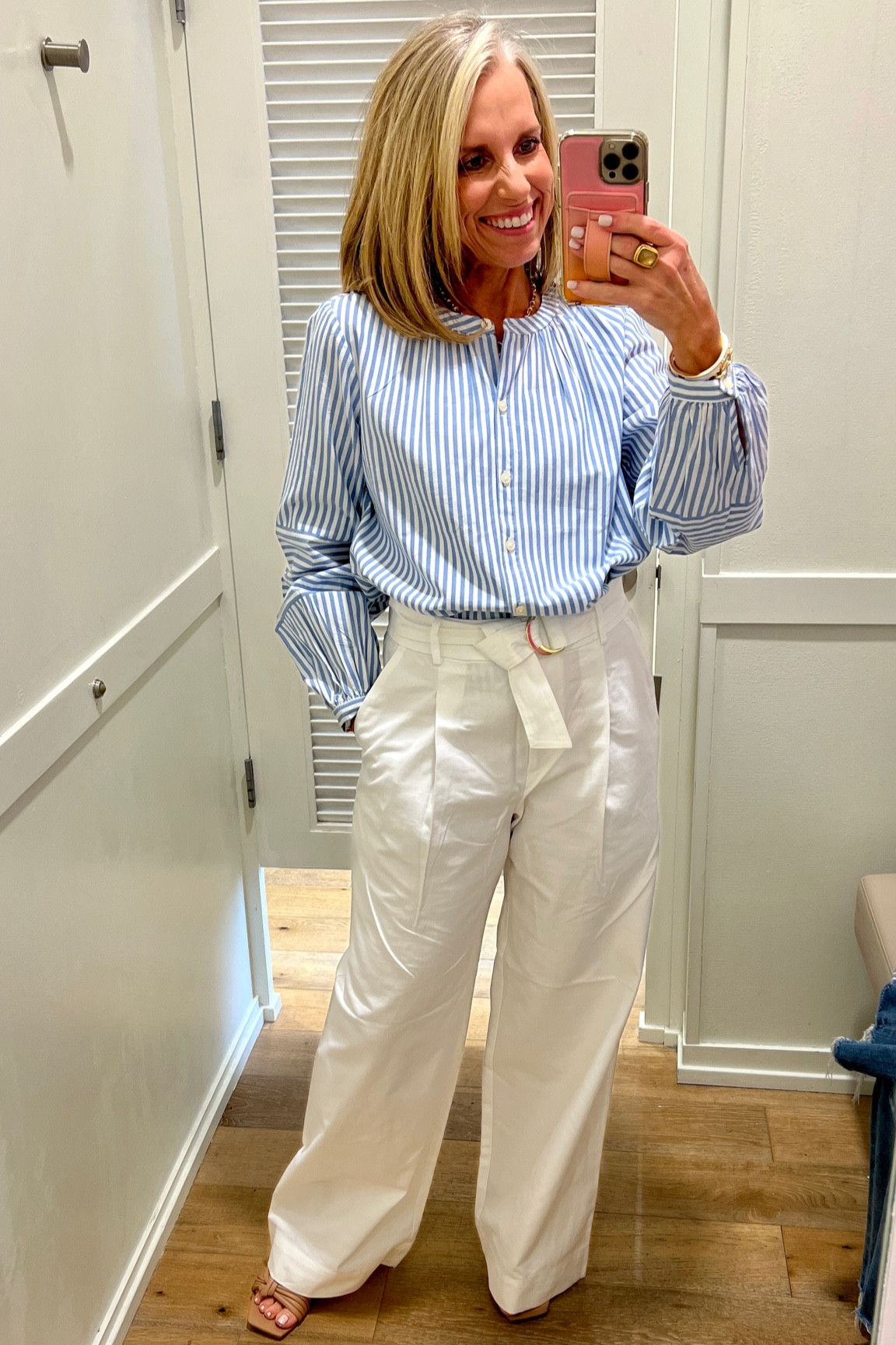 Trousers run BIG. Size down at least one size 
Wearing XS top 

#LTKsalealert #LTKover40 #LTKfindsunder100