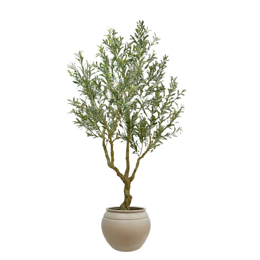 Artificial Olive 8.5' Tree with Artisan Mediterranean Planter | CG Hunter