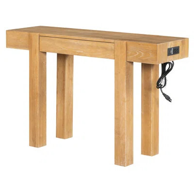 Console Table With A Drawer And Charging Station | Wayfair North America