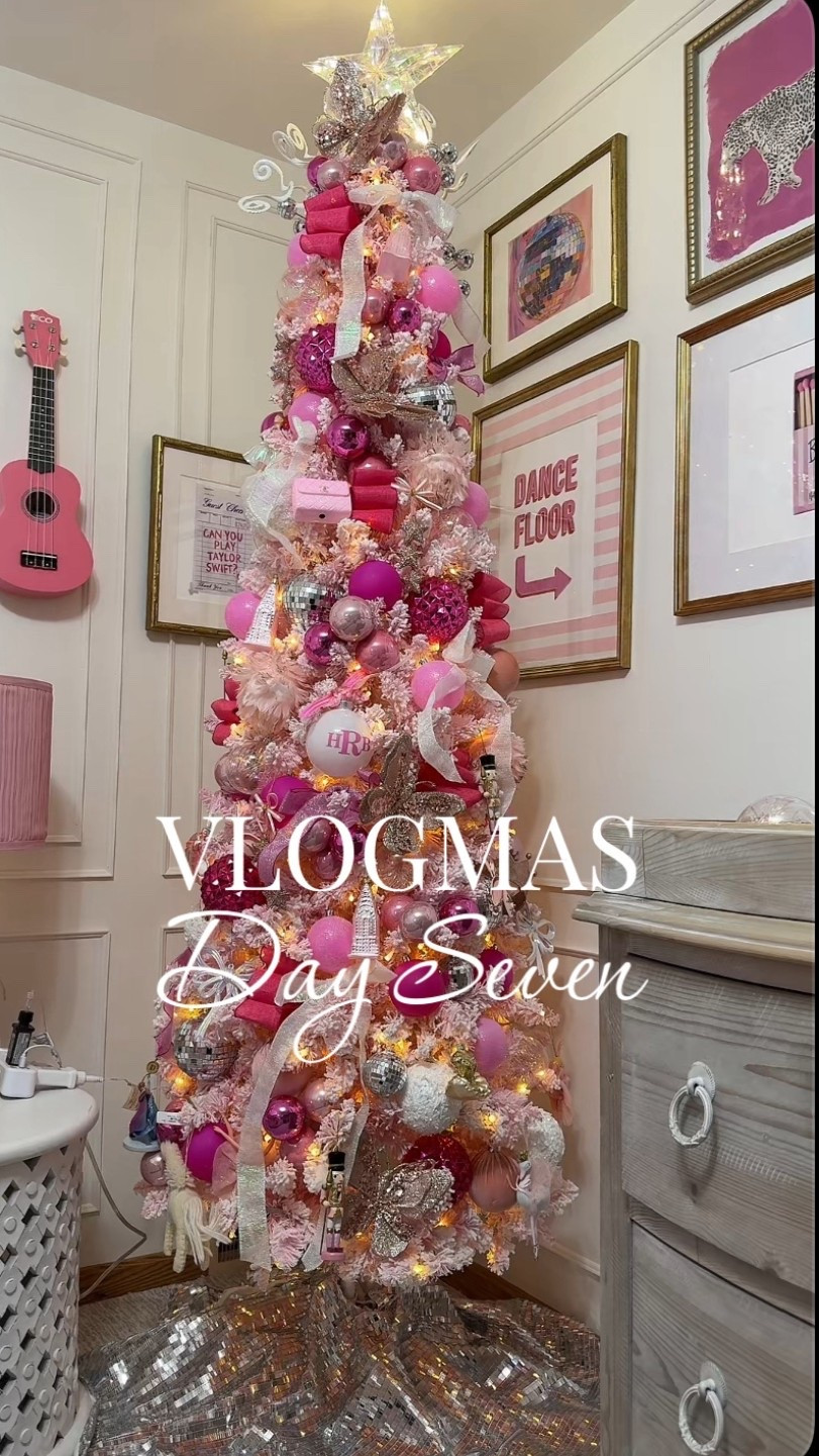 Pink Christmas Tree Decor Kids Toddler Girls Bedroom Tree Pink Ornaments ribbon disco ball ornaments bows disco tree skirt 

#LTKKids #LTKHoliday