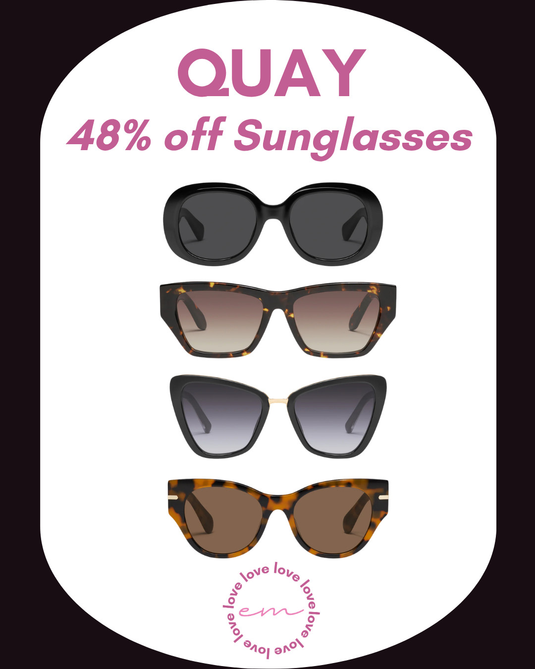 Grab these sunglasses from QUAY for up to 48% off right now! Perfect way to complete your look for your summer and cruise vacations. 

 #LTKSaleAlert #LTKTravel