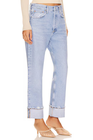 AGOLDE Fran Low Slung Easy Straight Jeans in Force from Revolve.com | Revolve Clothing (Global)