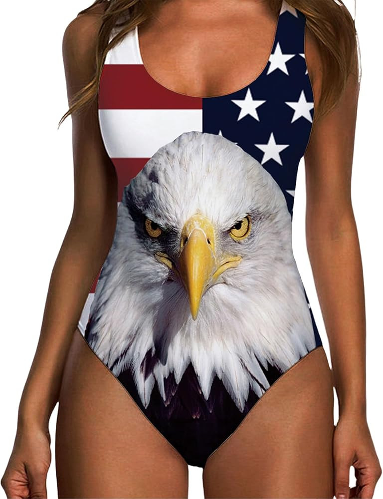 RAISEVERN One Piece Swimsuit for Women Novelty Hairy Chest 3D Print Bathing Suit Swim Beachwear | Amazon (US)