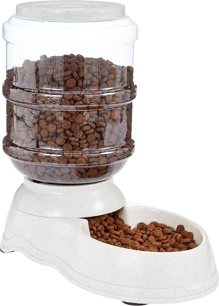 Amazon Basics Gravity Pet Food Feeder, Small, 6-Pound Capacity, Gray | Amazon (US)