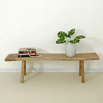 Artissance Live Edge Solid Walnut Natural Wood Bench, 18 Inch Tall (Color & Size May Vary) | Wayfair North America