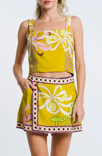 Loren Crop Linen Blend Top | Nordstrom