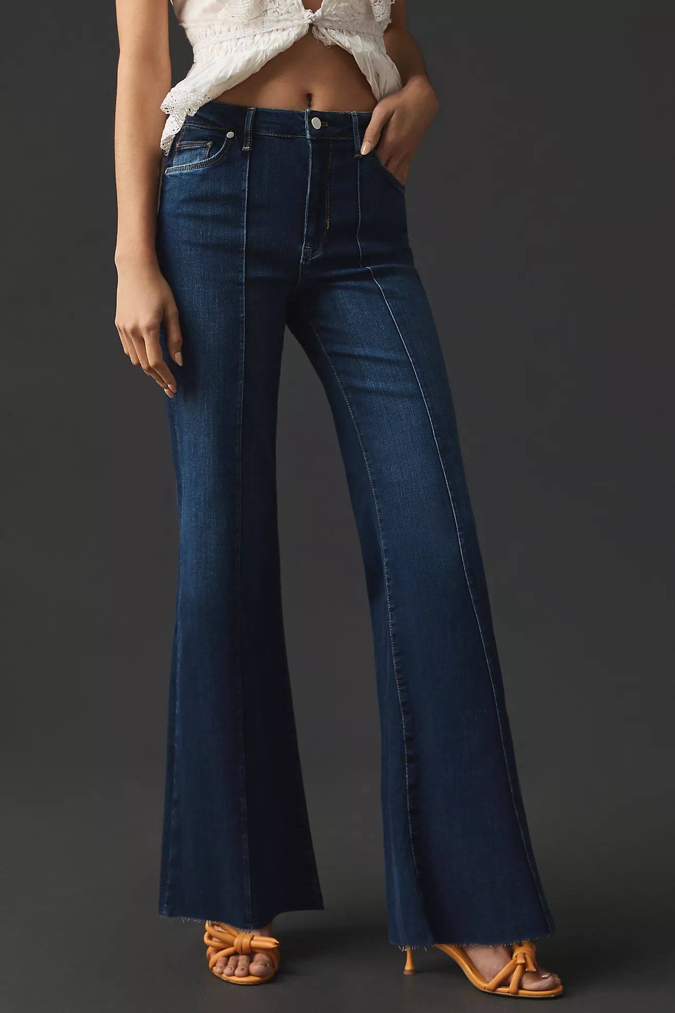 Pilcro Seamed High-Rise Wide-Leg Jeans | Anthropologie (US)