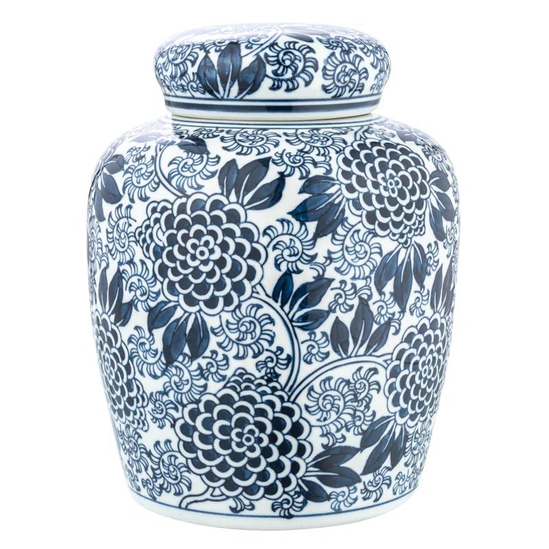Dahquan Decorative Chrysanthemum Ceramic Ginger Jar with Lid | Wayfair North America