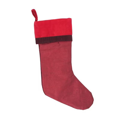 Vickerman Decorative 8" x 19" Burgundy Frost Christmas Stocking | Target