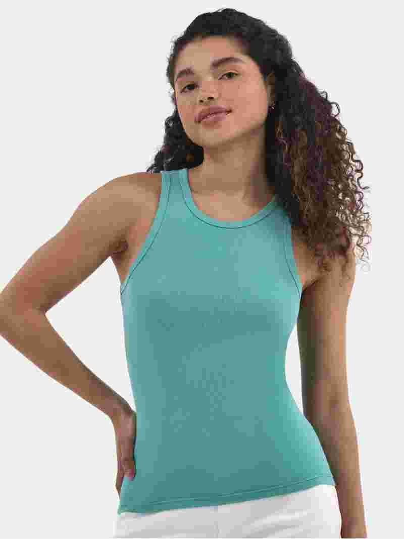 No Boundaries Ribbed High Neck Tank Top, Women's | Walmart (US)