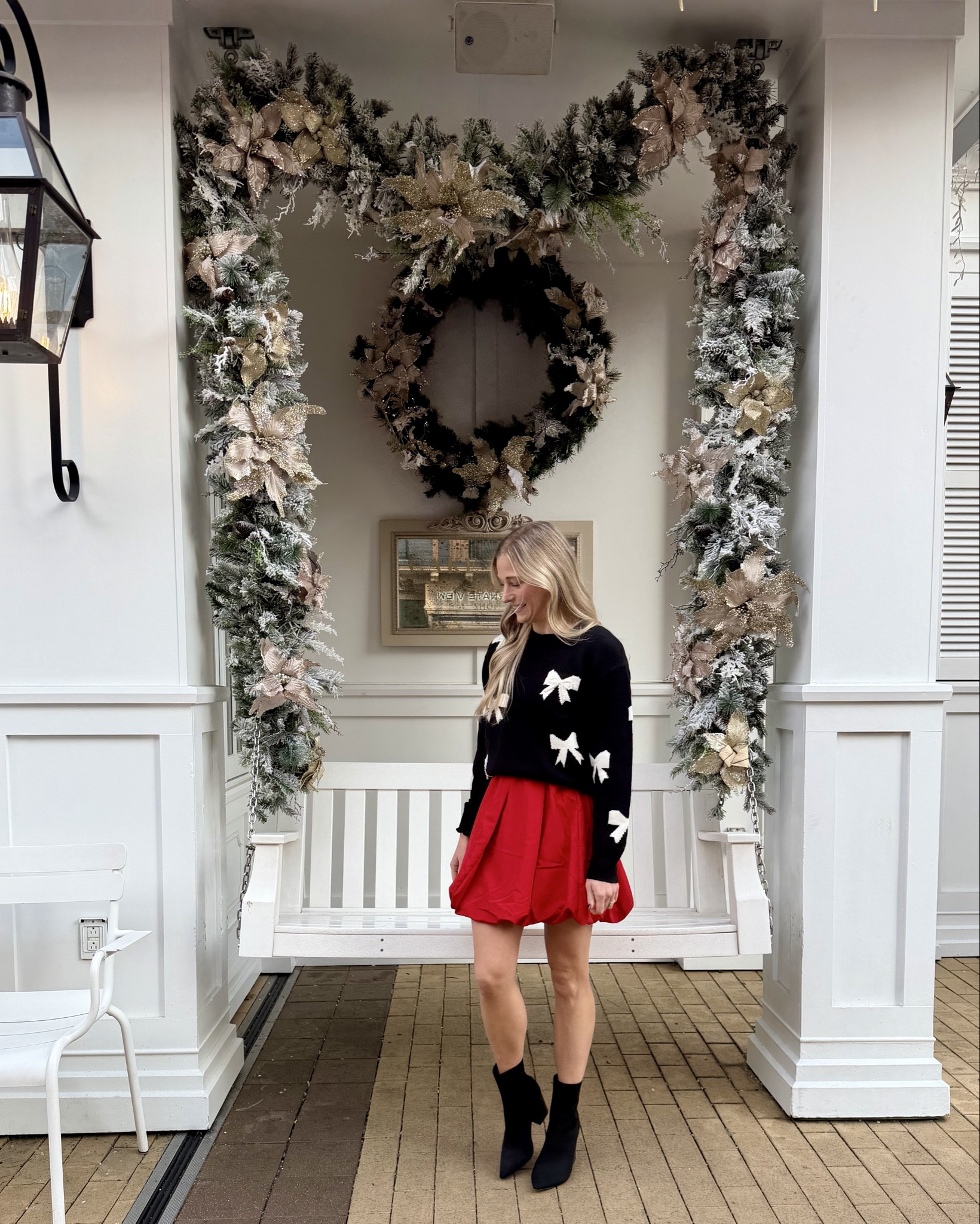 This whole outfit is o s ale fro Black Friday! Sweater and skirt Xs tts! Boots 7. Size up 1/2! Perfect for all your upcoming Christmas events!! ❤️❤️❤️❤️❤️❤️❤️❤️❤️❤️❤️❤️❤️❤️❤️❤️❤️❤️❤️❤️❤️❤️Christmas outfit. Holiday outfit. Bow sweater. Cute bow sweater. Festive sweater. Holiday sweater. Christmas sweater outfit. Red sweater outfit. Holiday party outfit. Christmas party outfit. Winter outfit. Winter fashion. Cozy sweater outfit. Holiday style. Christmas day outfit. Holiday family photos outfit. Festive fashion. December outfits. Holiday inspo. Cute holiday outfit. Girly holiday outfit. Bow detail sweater. Trendy holiday outfit. Sweater and skirt outfit. Sweater and jeans outfit. Gift ideas for her. Stocking stuffer ideas. Holiday sale finds. Winter wardrobe staples. Black Friday deals. Black Friday sale. Cyber Monday sale! Cyber Monday deals 

#LTKHoliday #LTKFindsUnder50 #LTKCyberWeek