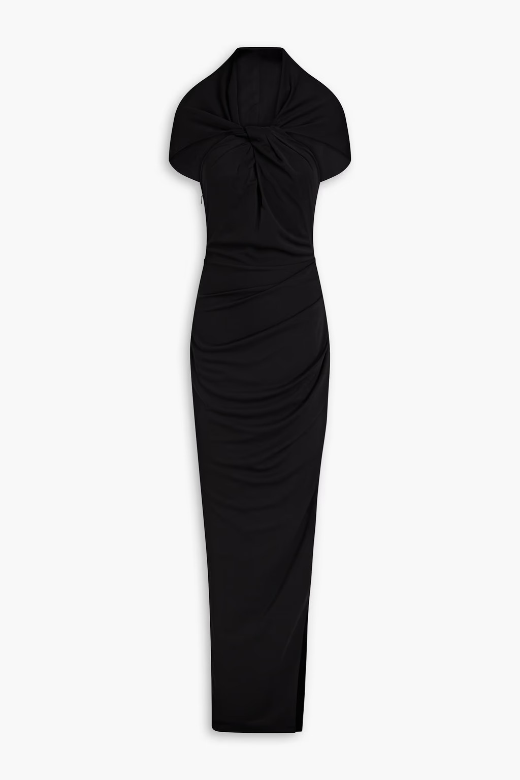 Charmaine twist-front stretch-crepe hooded gown | The Outnet (US and CA)
