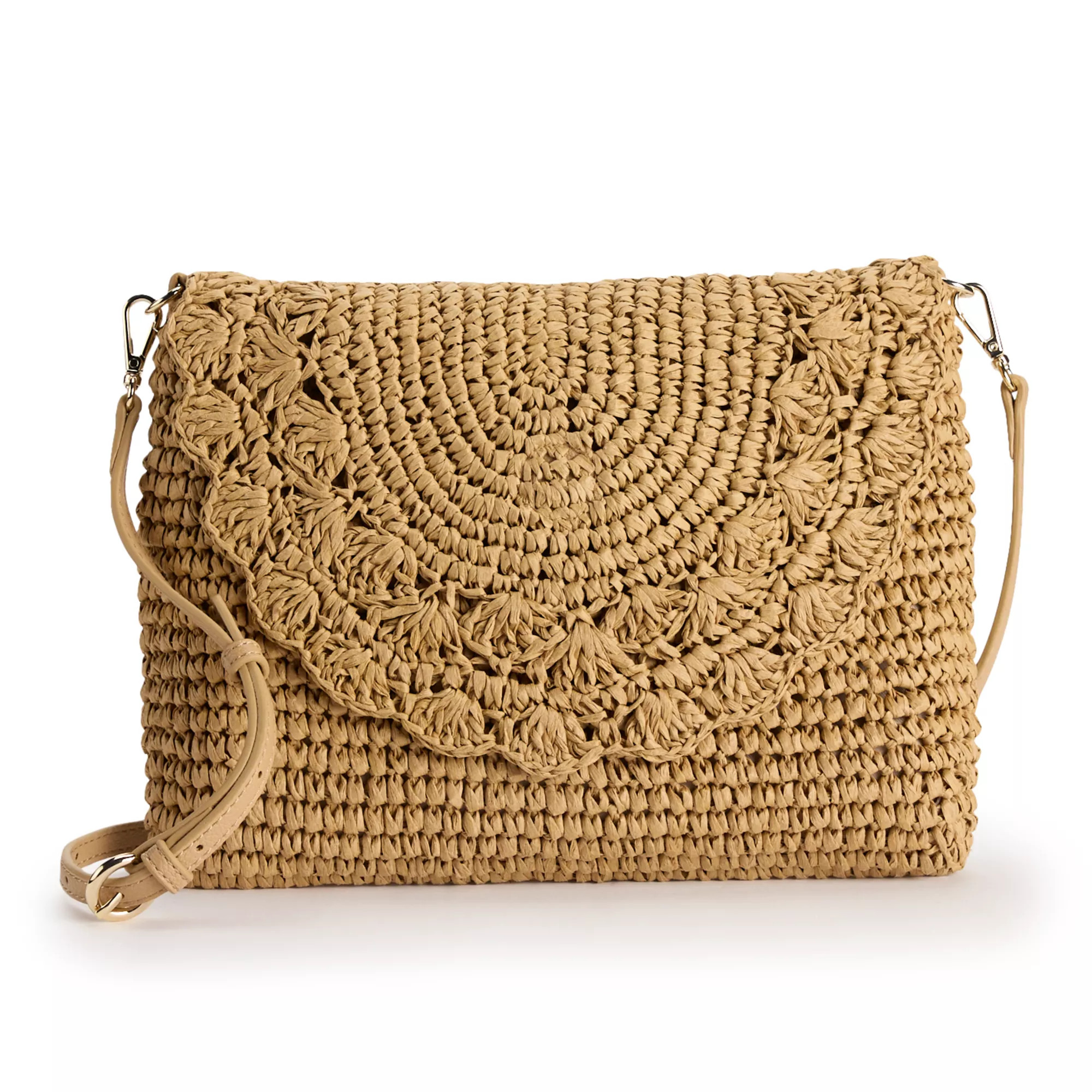LC Lauren Conrad Candace Scallop Flap Crochet Crossbody Bag | Kohl's