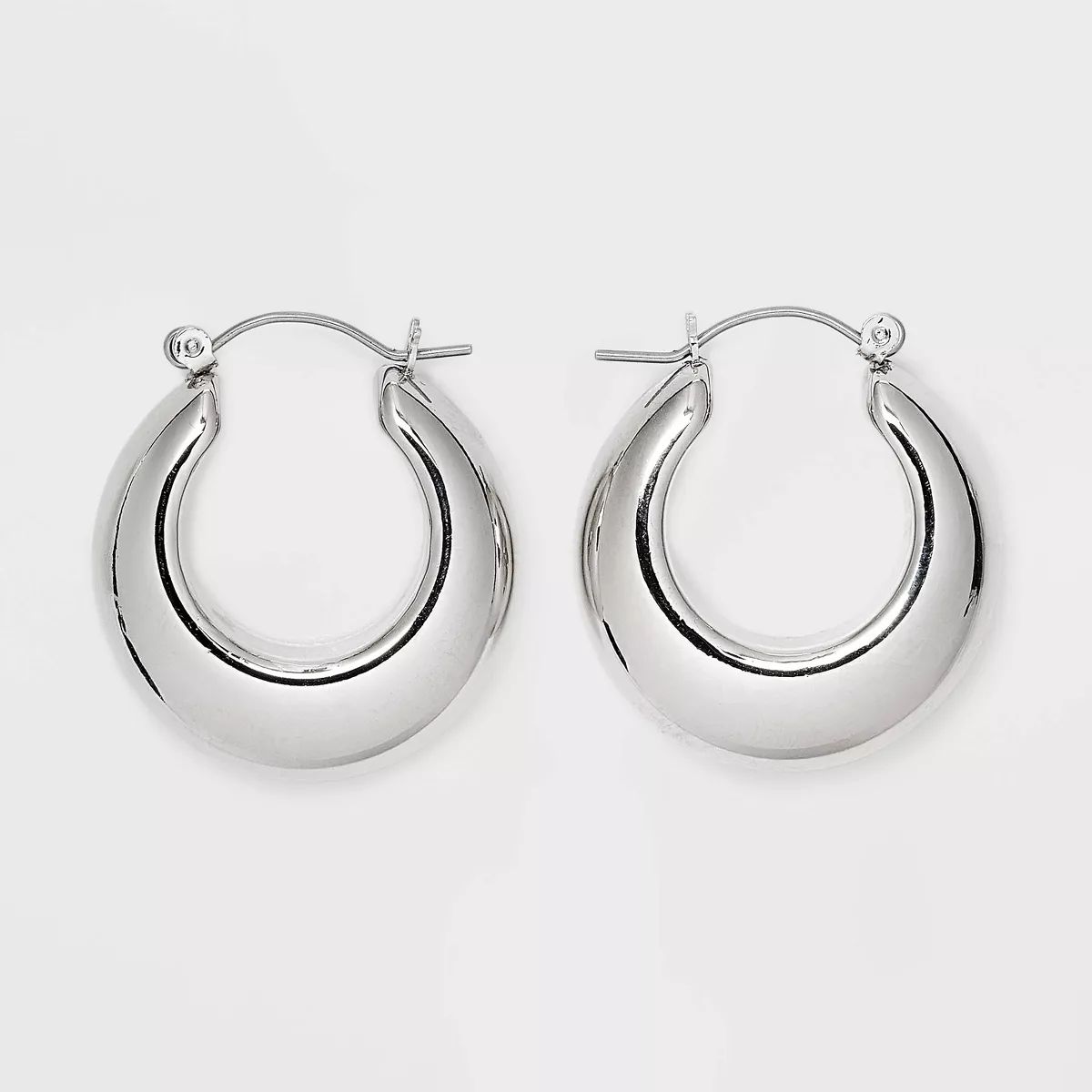 Small Puffy Hoop Earrings - Universal Thread™ Silver | Target