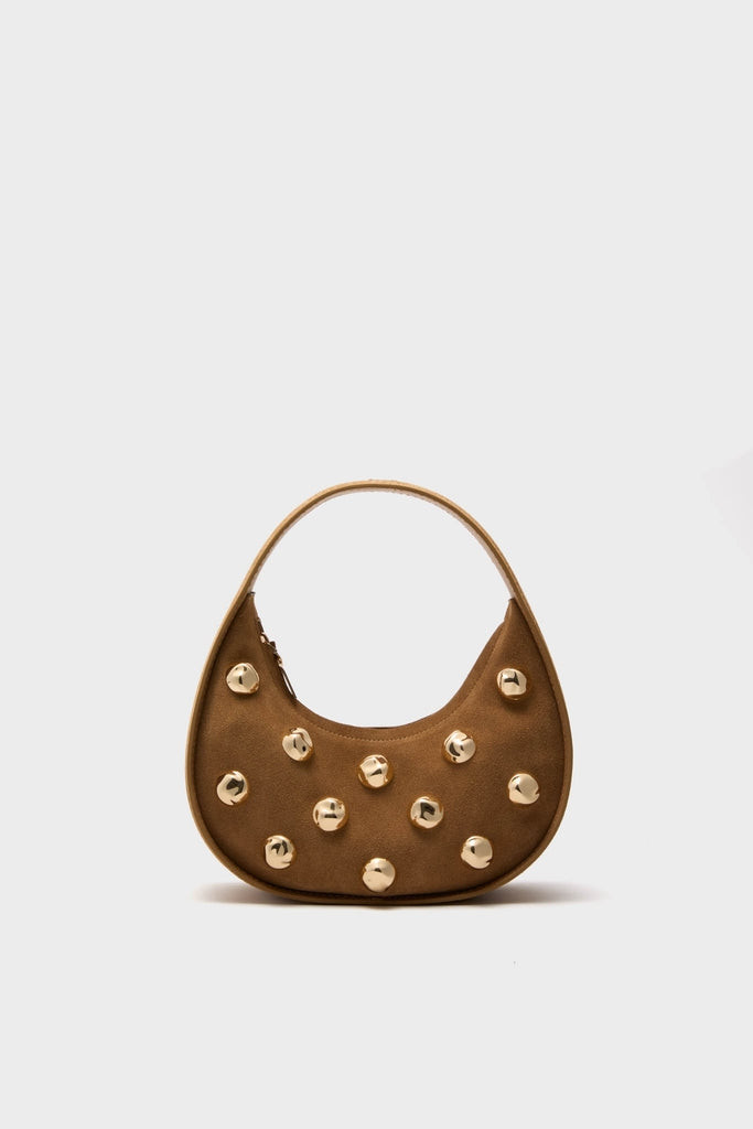 Camel Finn Studded Suede Shoulder Bag | Tuckernuck (US)