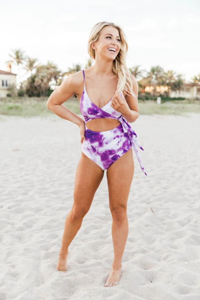 Caribbean Crush Purple Tie Dye Swimsuit | The Pink Lily Boutique