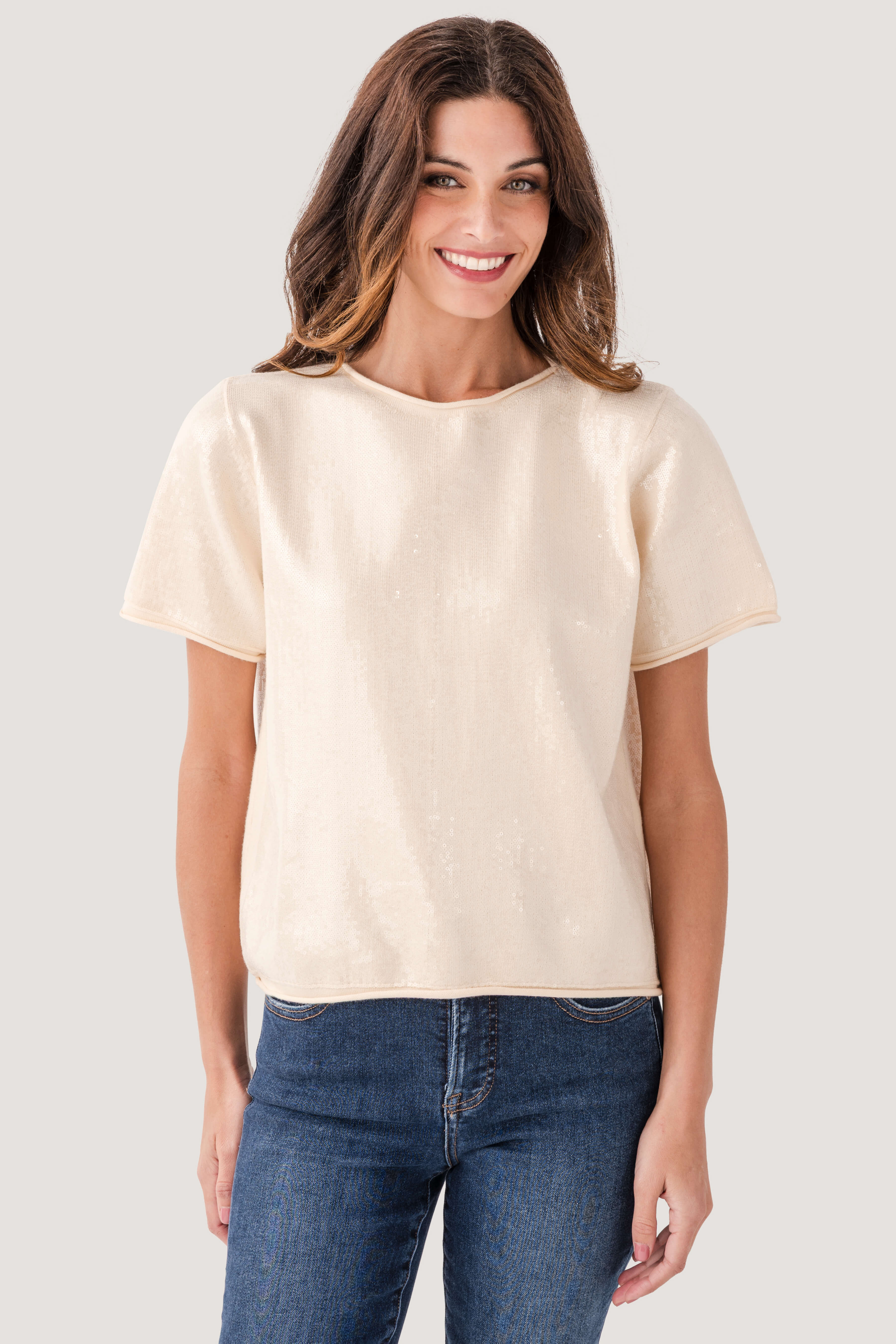 Jodifl Sequin Short Sleeve Top | Social Threads