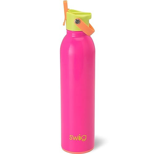Swig Life 26oz Insulated Water Bottle, Travel Water Bottle with Straw and Lid, Cup Holder Friendly, Stainless Steel (Tutti Frutti) | Amazon (US)