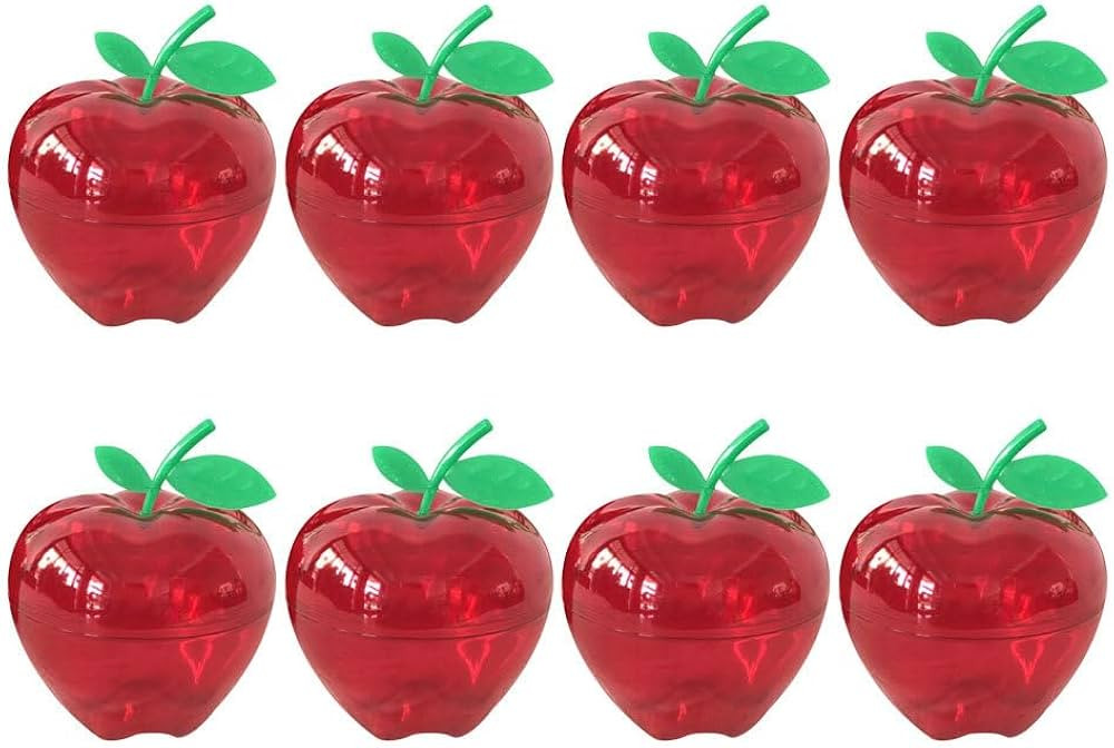 HOMSFOU 8 Pcs Apples Container Plastic Filled Bobbing Apples Candy Containers Party Favor Boxes f... | Amazon (US)