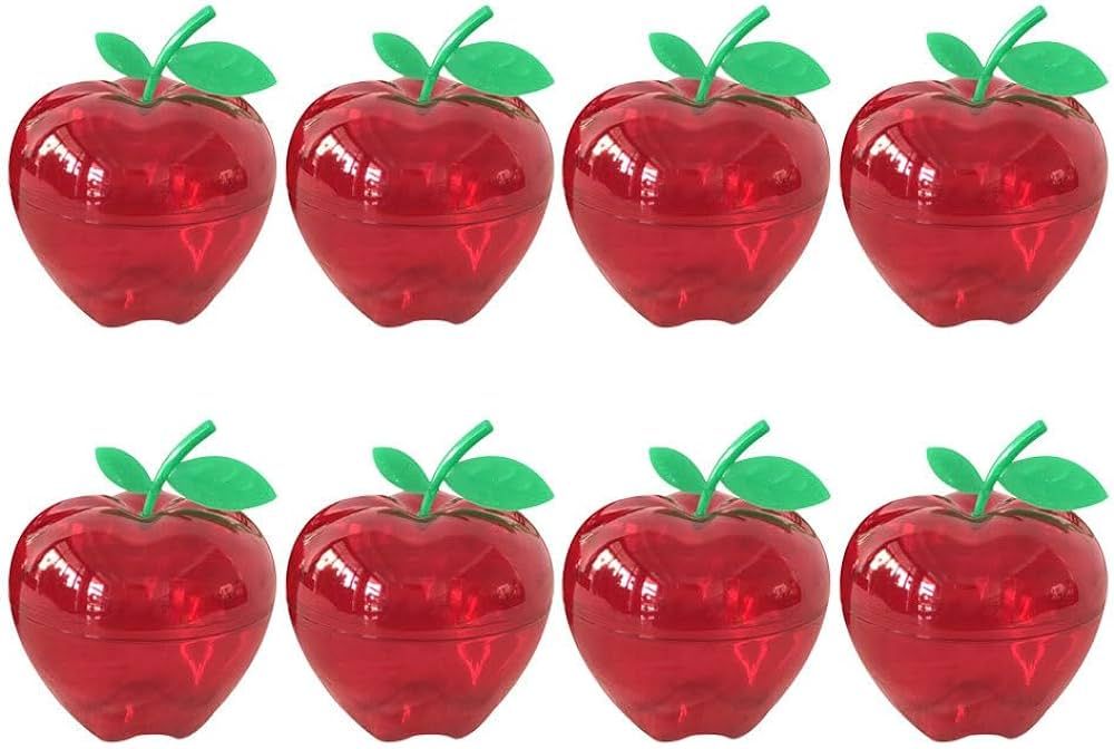 HOMSFOU 8 Pcs Apples Container Plastic Filled Bobbing Apples Candy Containers Party Favor Boxes f... | Amazon (US)