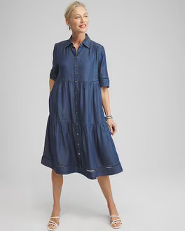 Eyelet Trim Midi Dress | Chico's