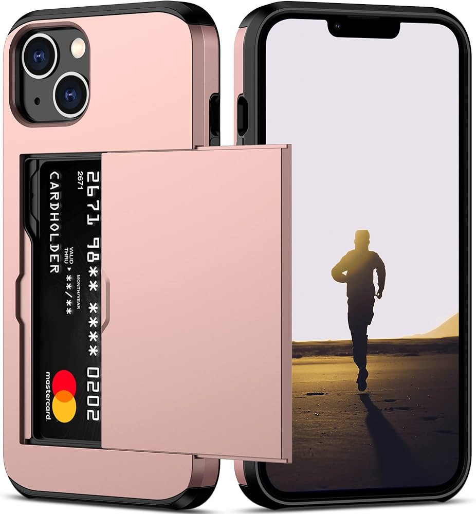 Nvollnoe for iPhone 13 Case with Card Holder Heavy Duty Protective Dual Layer Shockproof Hidden C... | Amazon (US)