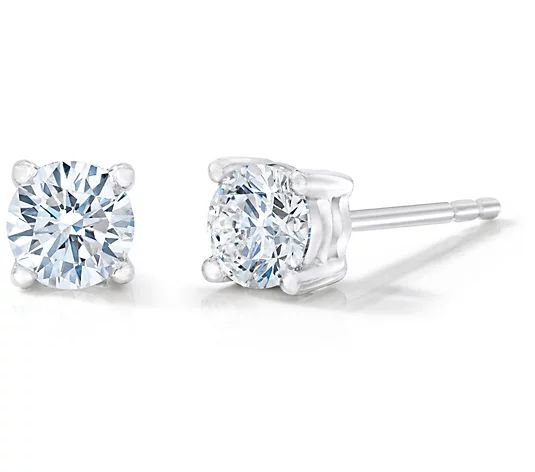 Fire Light Lab Grown Diamond Sterling Stud Earrings, 0.50 cttw | QVC