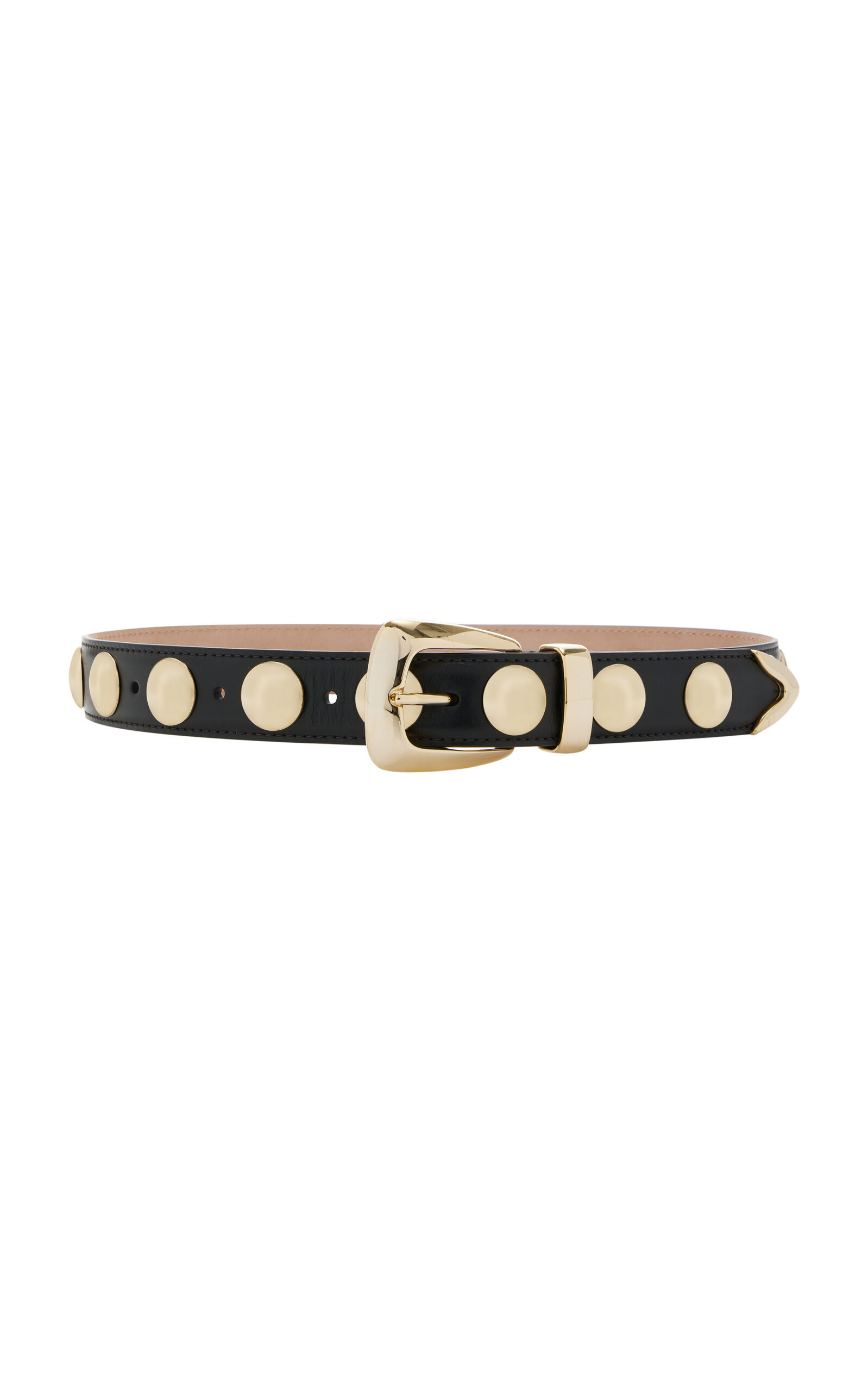 Khaite - Benny Leather Stud Belt - Black - 90 cm - Moda Operandi | Moda Operandi (Global)