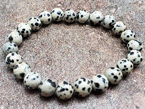 Natural Dalmatian Jasper Genuine Semi-Precious Gemstones Healing 8mm Beaded Stretch Bracelet 7" U... | Amazon (US)
