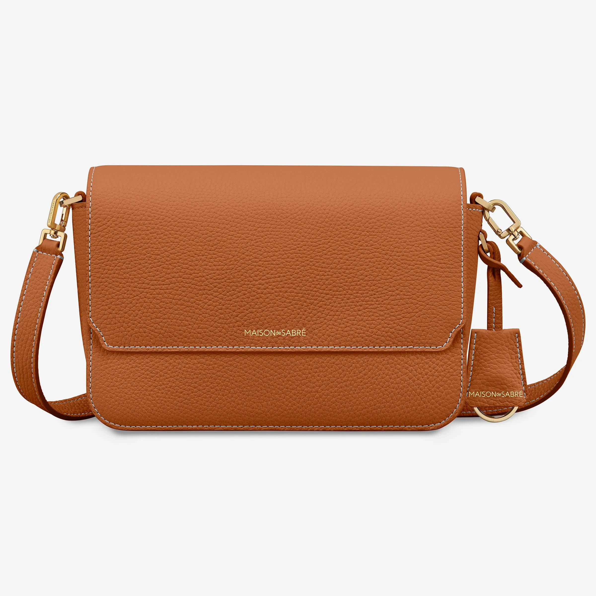 Medium Flap Bag in Pecan Brown | MAISON de SABRÉ | Maison de Sabre (Australia & NZ)