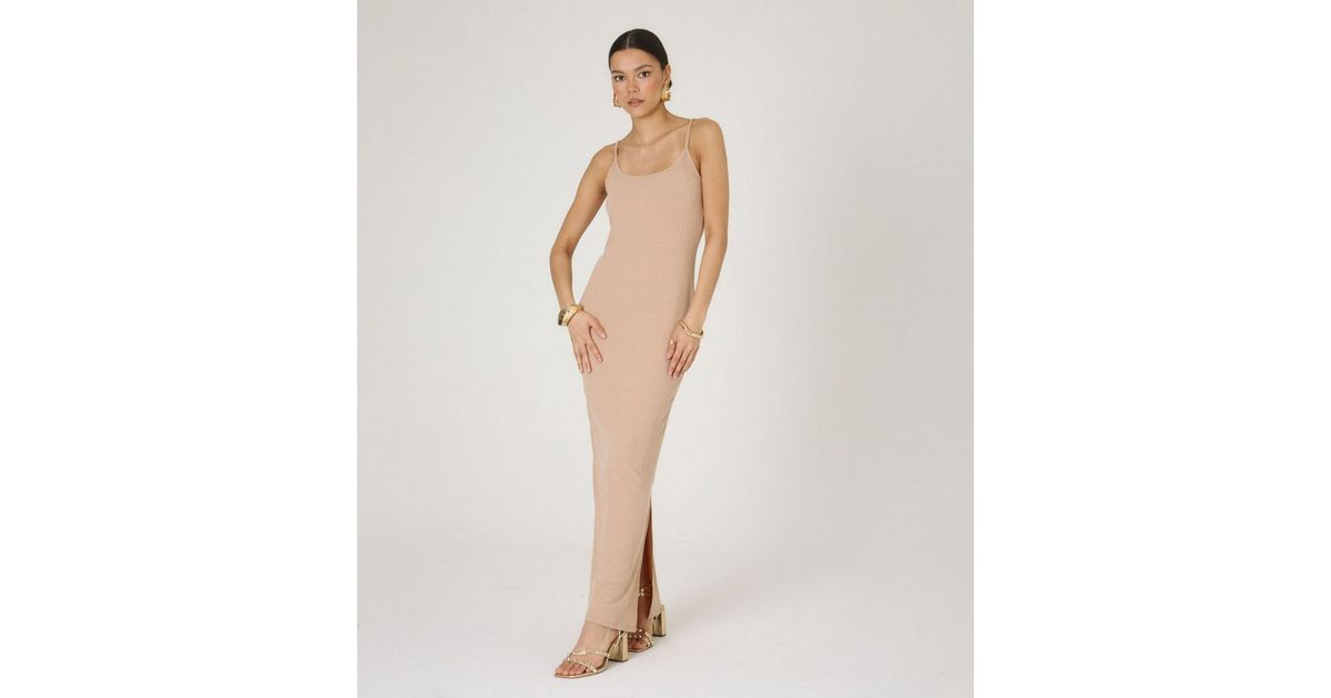 WKNDGIRL Beige Scoop Ribbed Maxi Dress
						
						Add to Saved Items
						Remove from Saved It... | New Look (UK)